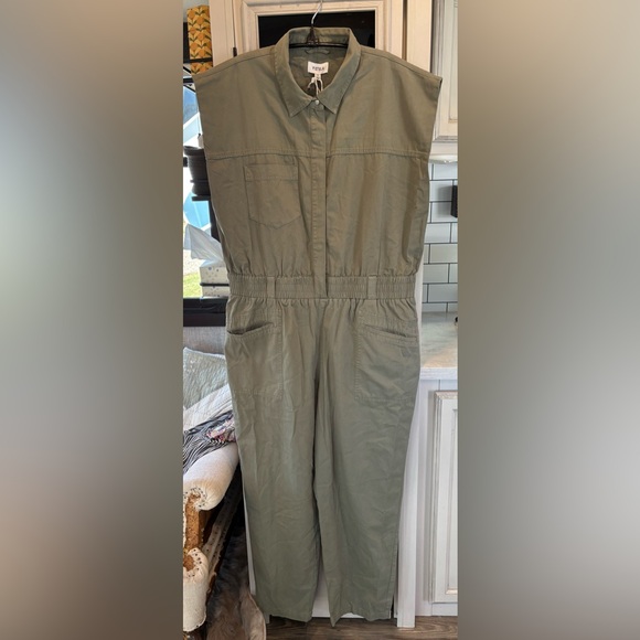 pistola Pants - NWT Pistola Olive Green Button-Up cotton Jumpsuit XXL